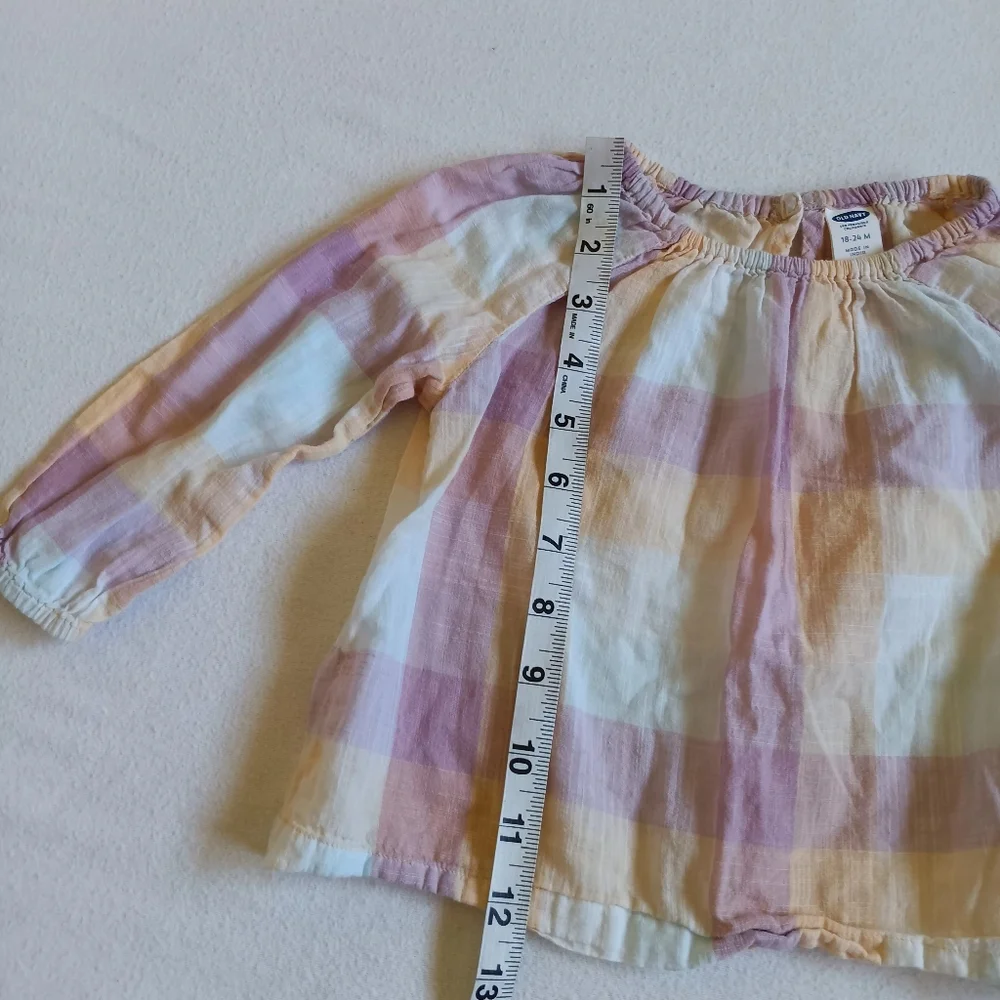 Old Navy Sz 18-24M Plaid 100% Cotton Top